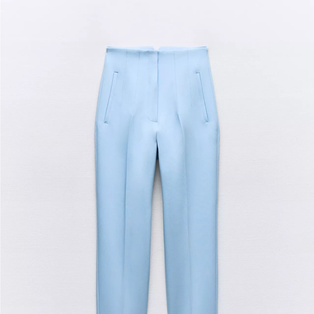 NWT Zara “pants with a high waist” in powder blue